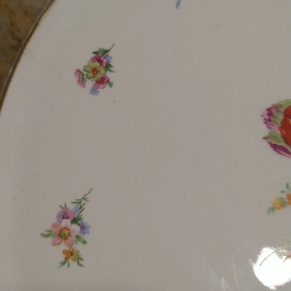 Vintage Erphila art pottery cake plate made in Germany 11 1/4